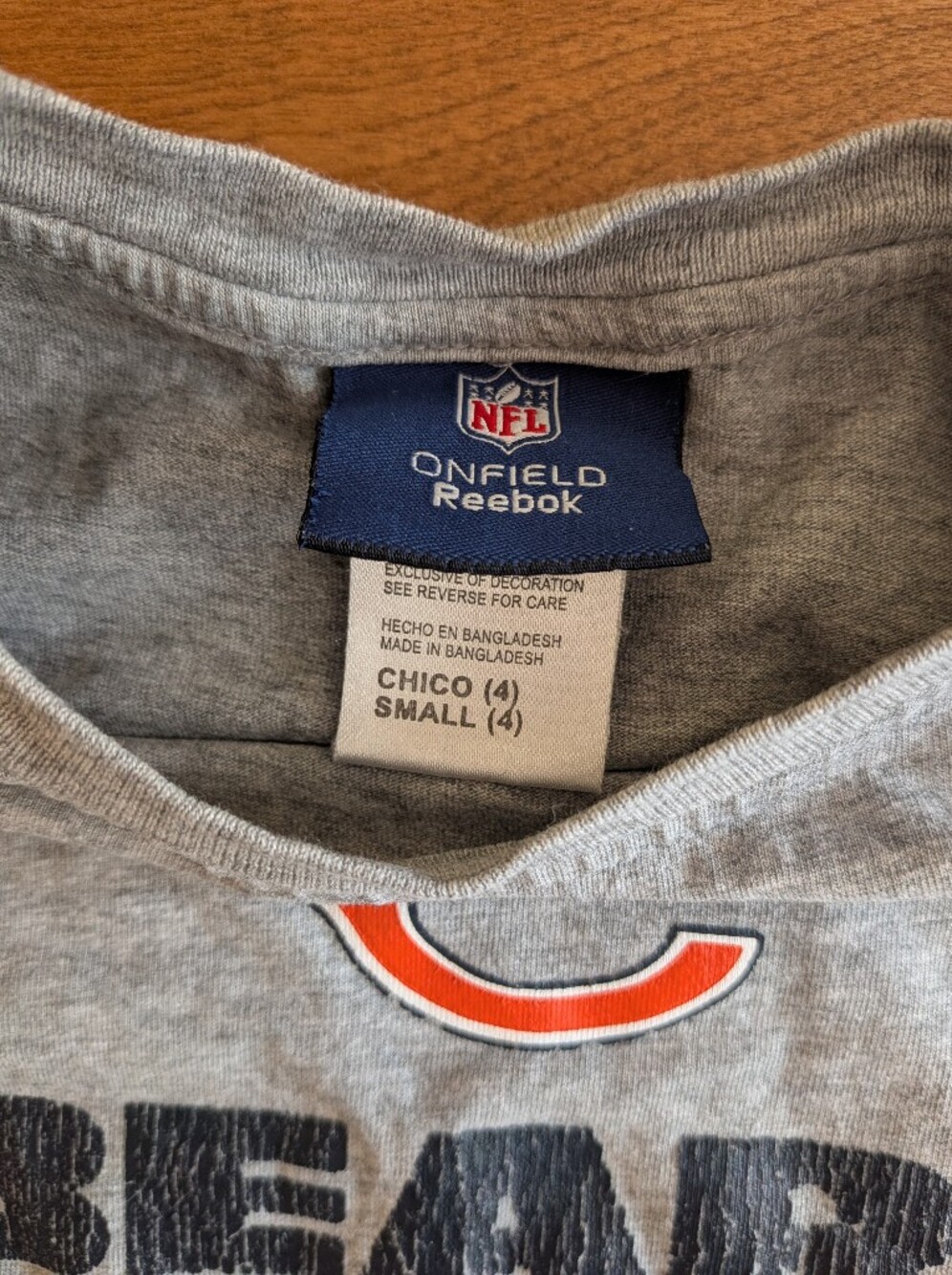 Chicago Bears Toddler Boys Gray Long-Sleeve Tee, Size SM (4) - Picture 4 of 4